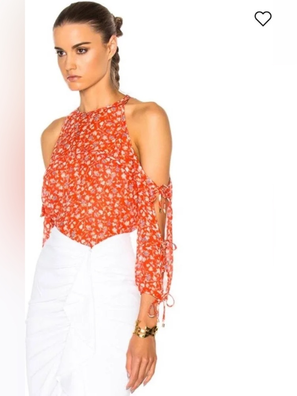 Veronica Beard Veronica Beard Flynn Cold-Shoulder Floral Silk Blouse size 4